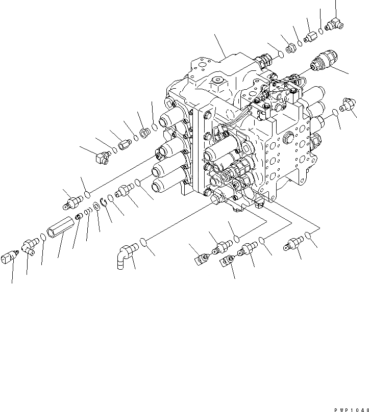 Схема запчастей Komatsu PC600-6K - ОСНОВН. КЛАПАН (СОЕДИНИТЕЛЬН. ЧАСТИ) ( АКТУАТОР) (/) ГИДРАВЛИКА