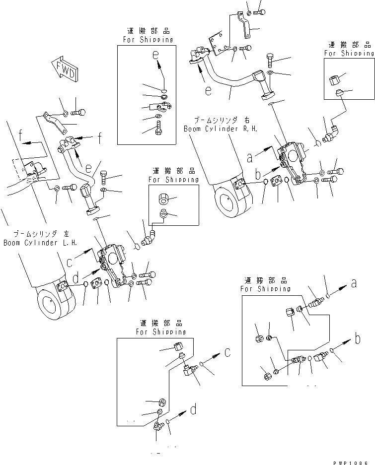 Схема запчастей Komatsu PC600-6K - КЛАПАН ПЕРЕГРУЗКИ (КЛАПАН) (ДЛЯ ЦИЛИНДРА СТРЕЛЫ) ГИДРАВЛИКА