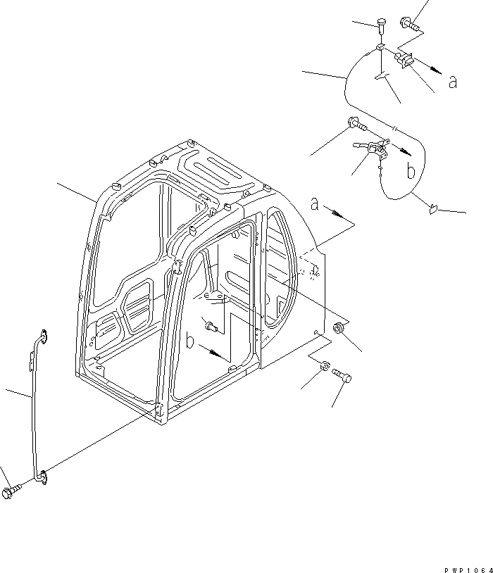 Схема запчастей Komatsu PC600-6K - КАБИНА (КАБИНА¤ РУЧКА И ФИКСАТОР ОТКРЫТИЯ) КАБИНА ОПЕРАТОРА И СИСТЕМА УПРАВЛЕНИЯ