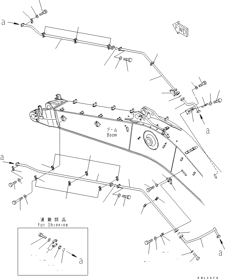 Схема запчастей Komatsu PC600-6K - СТРЕЛА (7.M) (ДОПОЛН. ГИДРОЛИНИЯ) РАБОЧЕЕ ОБОРУДОВАНИЕ