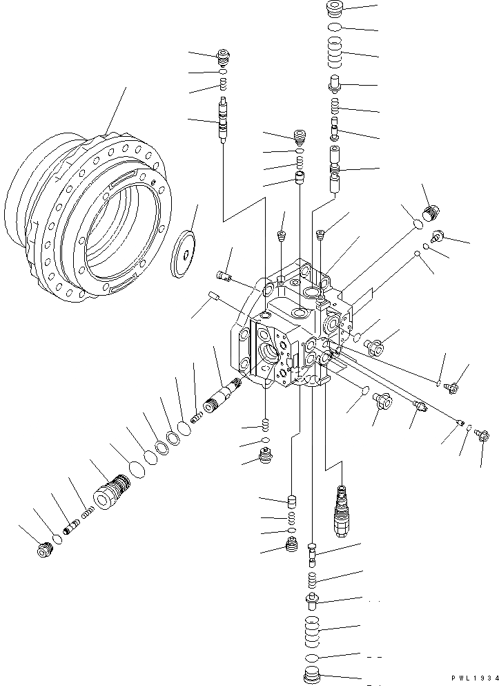 Схема запчастей Komatsu PC600-6K - МОТОР ХОДА (/) ОСНОВН. КОМПОНЕНТЫ И РЕМКОМПЛЕКТЫ