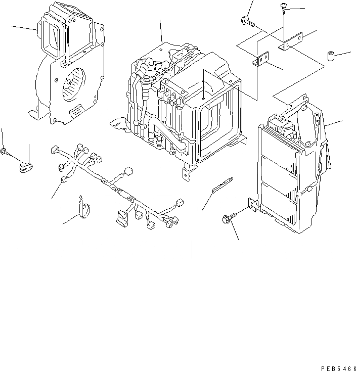 Схема запчастей Komatsu PC600-6K - БЛОК В СБОРЕ (ОХЛАЖД-Е) (С КОНДИЦИОНЕРОМ) ОСНОВН. КОМПОНЕНТЫ И РЕМКОМПЛЕКТЫ