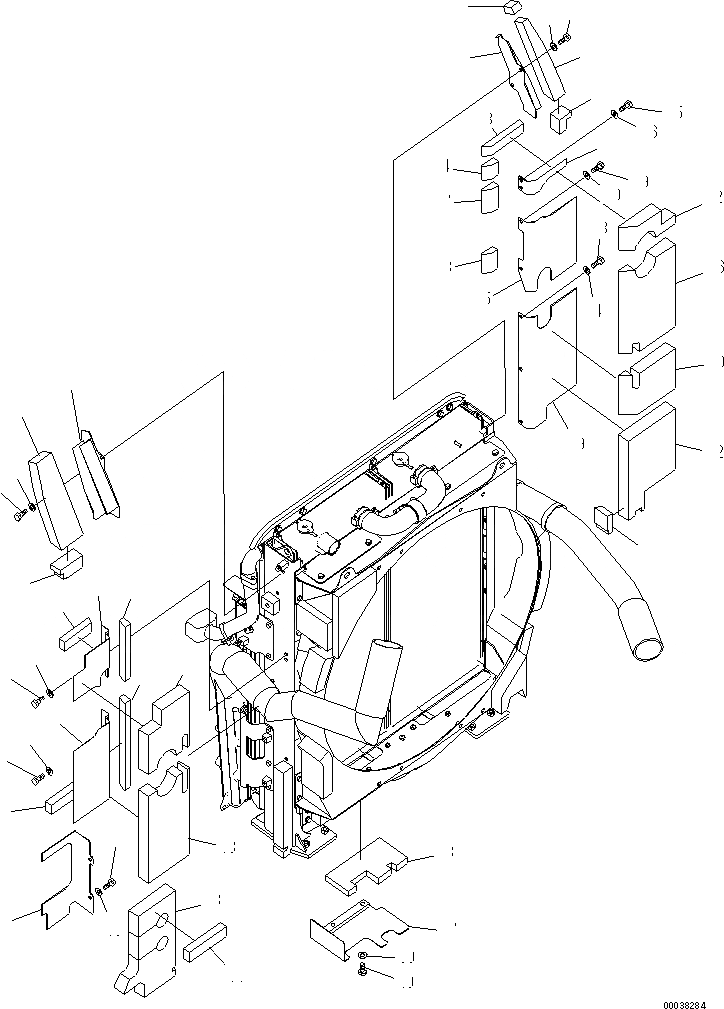 Схема запчастей Komatsu PC600-8R - ОХЛАЖД-Е (COVER)(№-8) СИСТЕМА ОХЛАЖДЕНИЯ