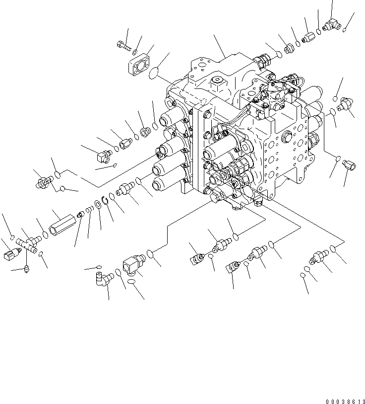 Схема запчастей Komatsu PC600-8R - ОСНОВН. КЛАПАН (/) ГИДРАВЛИКА