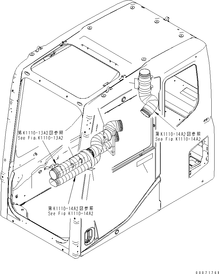 Схема запчастей Komatsu PC600-8R - ОСНОВН. КОНСТРУКЦИЯ (КАБИНА) (КРЕПЛЕНИЕ И ПЛАСТИНЫ) КАБИНА ОПЕРАТОРА И СИСТЕМА УПРАВЛЕНИЯ