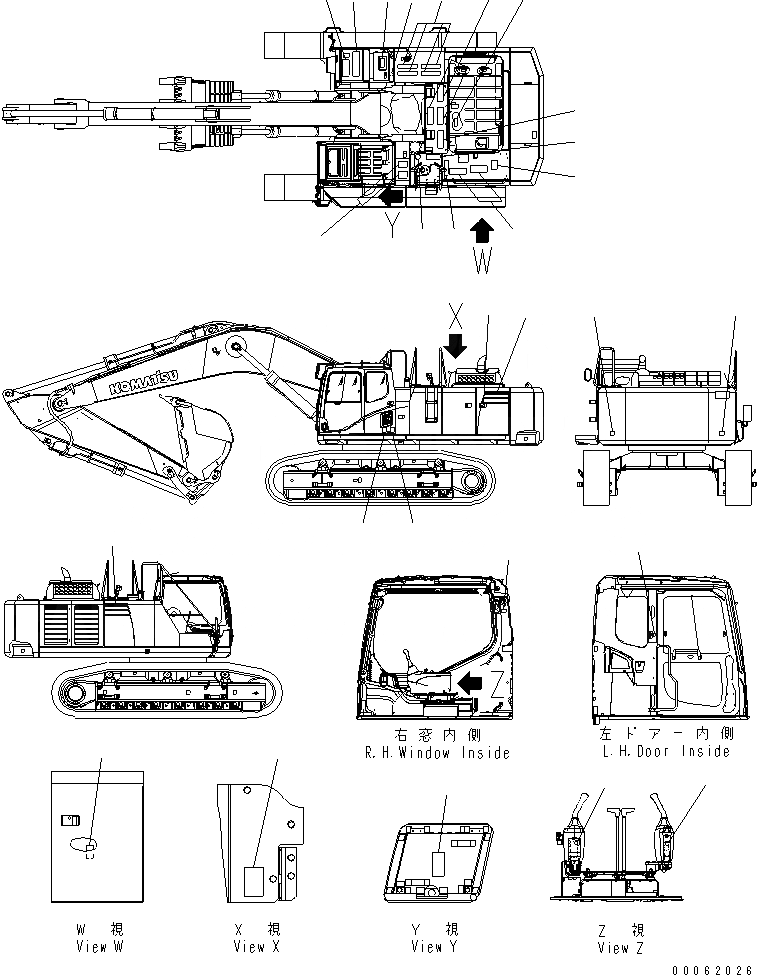 Схема запчастей Komatsu PC600-8R - ТАБЛИЧКИ (СИДЕНЬЕ И БУКВЕНН. МАРКИРОВКА) (ТУРЦИЯ) МАРКИРОВКА