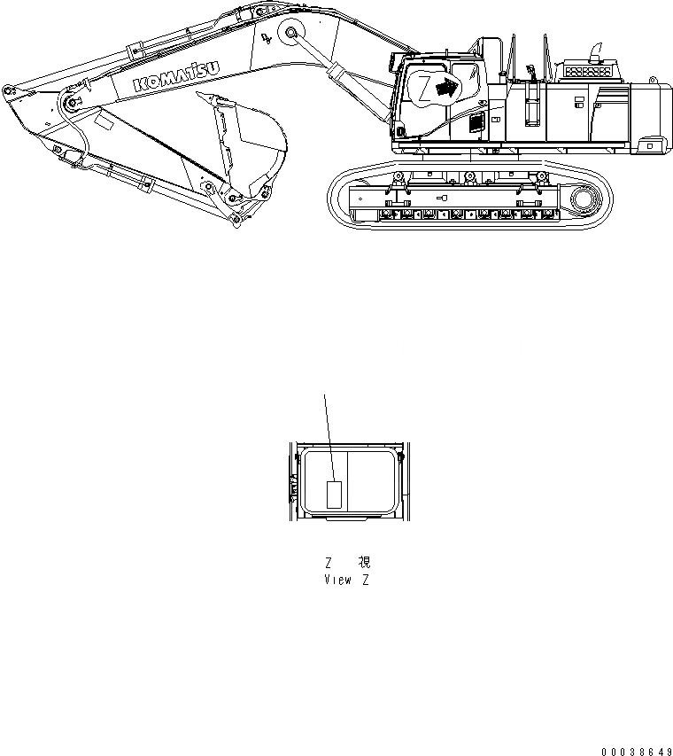 Схема запчастей Komatsu PC600-8R - ПЛАСТИНА (ГРУЗОПОДЪЕМНОСТЬ) (АНГЛ.) (SE) МАРКИРОВКА