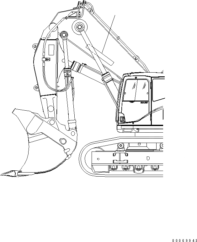 Схема запчастей Komatsu PC600-8R - СТРЕЛА МАРКИРОВКА (ДЛЯ ПОГРУЗ.) МАРКИРОВКА