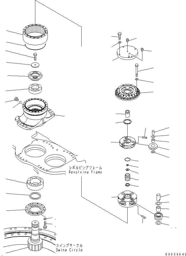 Схема запчастей Komatsu PC600-8R - МЕХАНИЗМ ПОВОРОТА В СБОРЕ (ПОСТАВЛЯЕМЫЕ ЧАСТИ) ОСНОВН. КОМПОНЕНТЫ И РЕМКОМПЛЕКТЫ