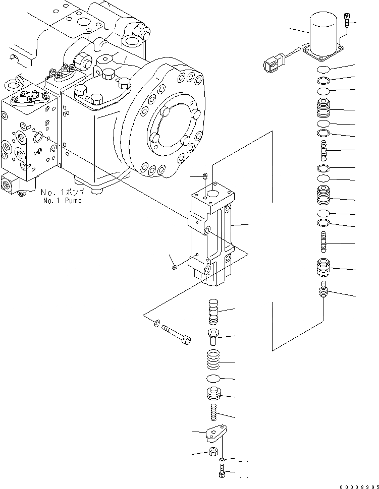 Схема запчастей Komatsu PC600-8R - ОСНОВН. НАСОС (/) (NO. НАСОС) ОСНОВН. КОМПОНЕНТЫ И РЕМКОМПЛЕКТЫ