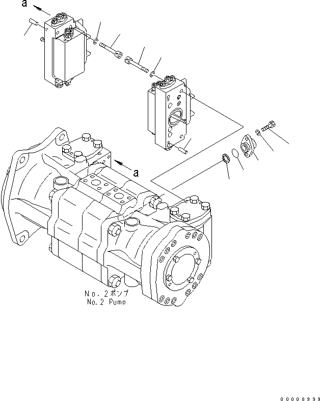 Схема запчастей Komatsu PC600-8R - ОСНОВН. НАСОС (9/9) (NO. НАСОС) ОСНОВН. КОМПОНЕНТЫ И РЕМКОМПЛЕКТЫ