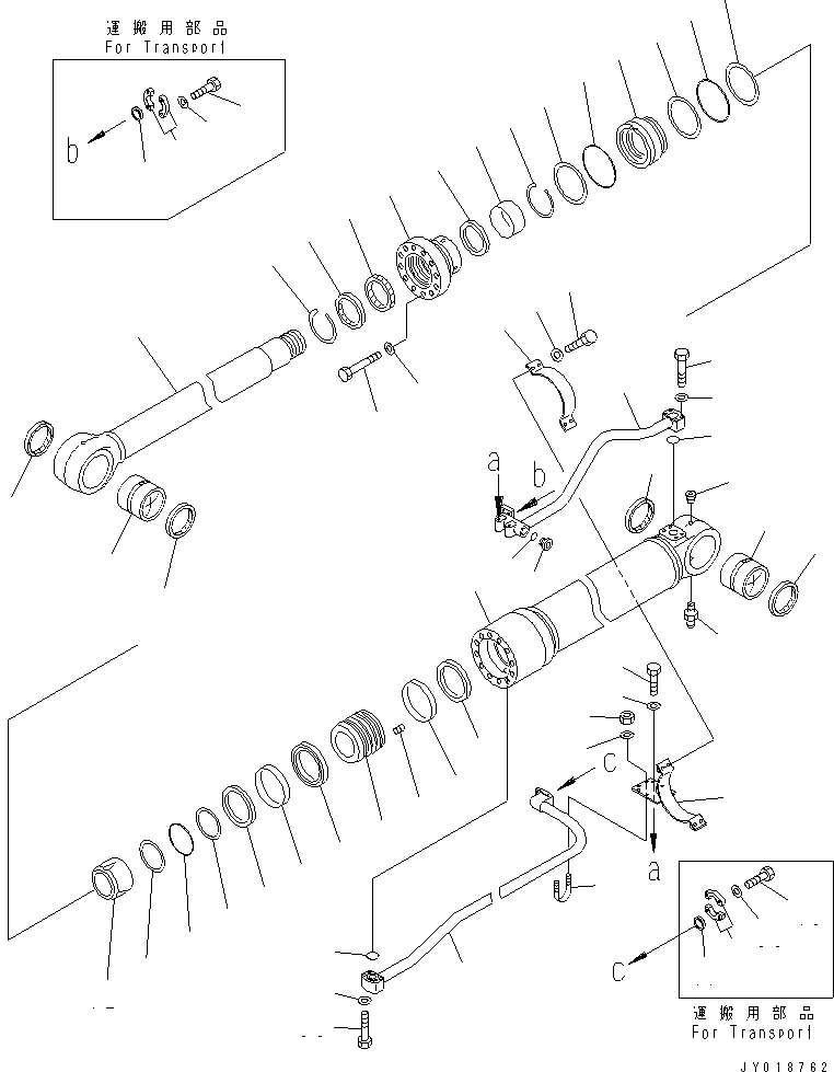 Схема запчастей Komatsu PC600-8R - ЦИЛИНДР СТРЕЛЫЛЕВ.(№87-) ОСНОВН. КОМПОНЕНТЫ И РЕМКОМПЛЕКТЫ