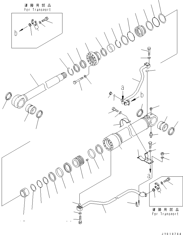 Схема запчастей Komatsu PC600-8R - ЦИЛИНДР СТРЕЛЫПРАВ.(№87-) ОСНОВН. КОМПОНЕНТЫ И РЕМКОМПЛЕКТЫ