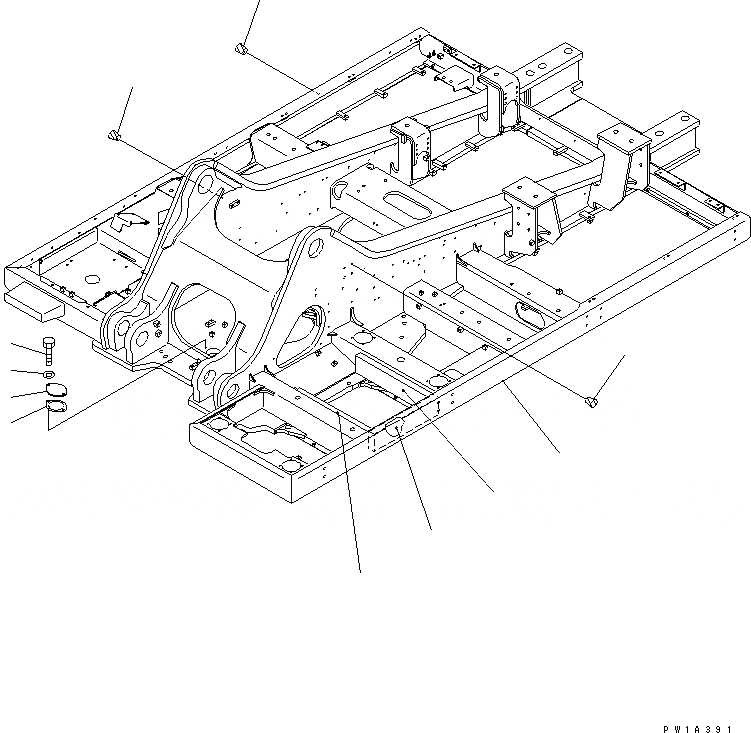 Схема запчастей Komatsu PC600-6 - ОСНОВНАЯ РАМА (ДЛЯ НИЖН. ДВОРНИКИ)(№-) ОСНОВНАЯ РАМА И ЕЕ ЧАСТИ