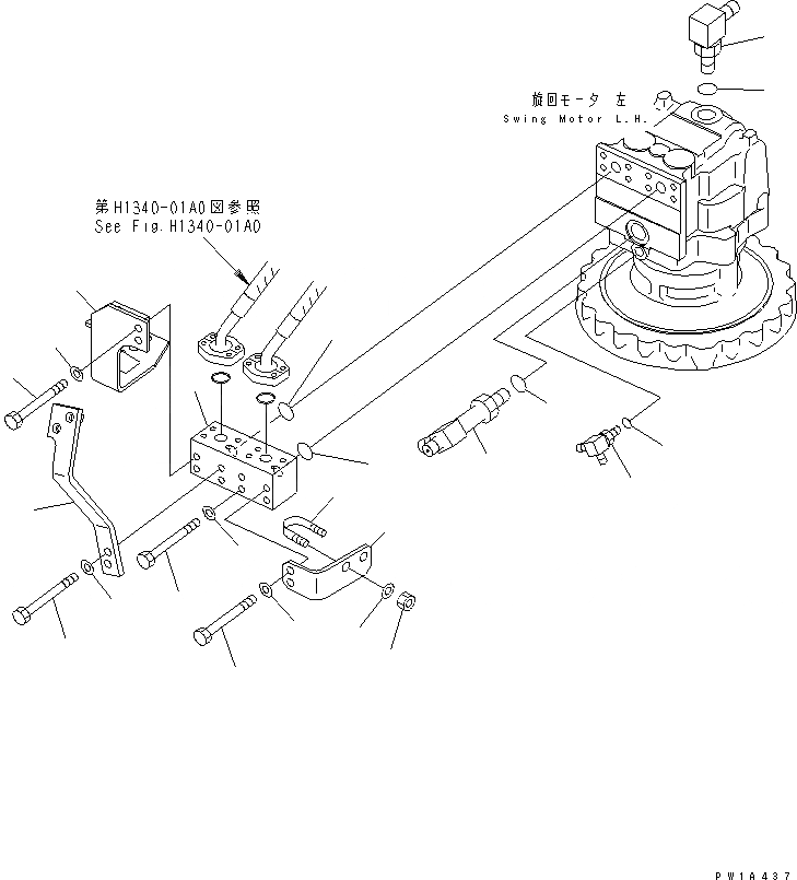 Схема запчастей Komatsu PC600-6 - МЕХАНИЗМ ПОВОРОТА (БЛОК) ( АКТУАТОР) (ЛЕВ.)(№8-999) ПОВОРОТН. КРУГ И КОМПОНЕНТЫ