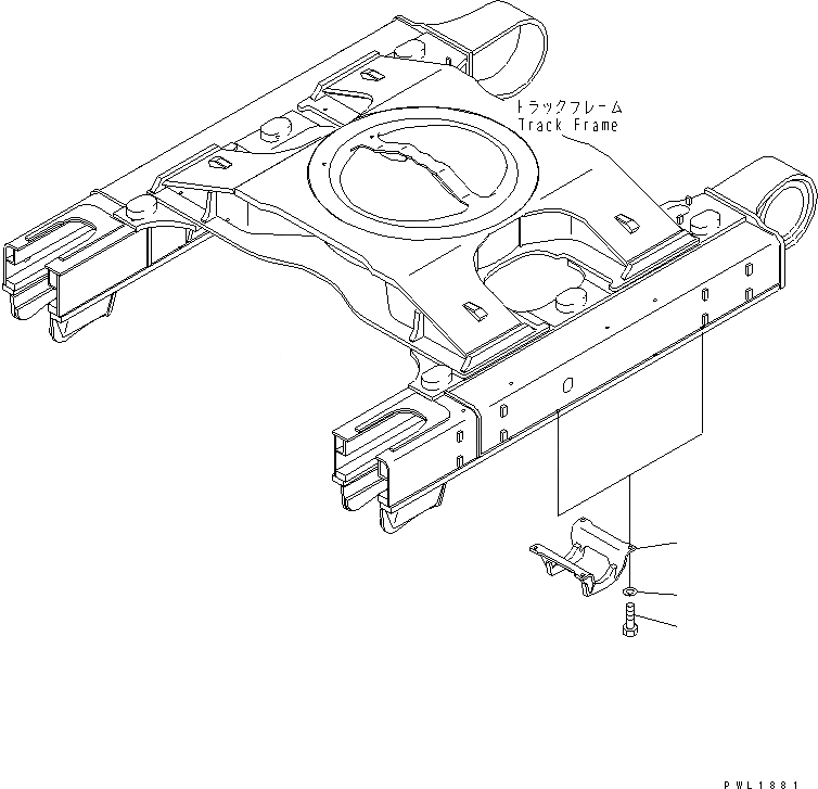 Схема запчастей Komatsu PC600-6 - ГУСЕНИЧНАЯ РАМА (ЗАЩИТА ОПОРНЫХ КАТКОВ) (ЛЕВ.)(№-) ХОДОВАЯ