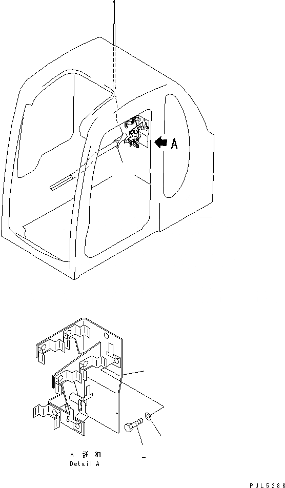 Схема запчастей Komatsu PC600-6KJ-KU - КАБИНА (TERMINAL BRACKET)(№8-) КАБИНА ОПЕРАТОРА И СИСТЕМА УПРАВЛЕНИЯ