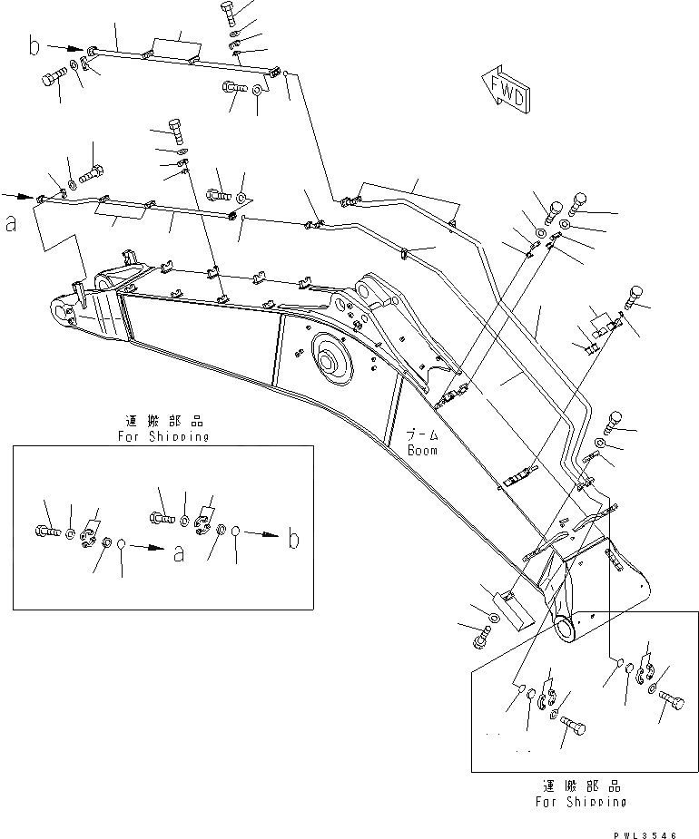 Схема запчастей Komatsu PC600-6KJ-KU - СТРЕЛА (.M) (ЦИЛИНДР КОВША) (SE СПЕЦ-Я.) РАБОЧЕЕ ОБОРУДОВАНИЕ