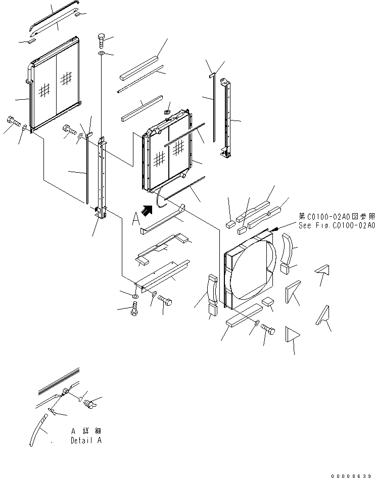 Схема запчастей Komatsu PC600-7 - ОХЛАЖД-Е (РАДИАТОР И МАСЛООХЛАДИТЕЛЬ) СИСТЕМА ОХЛАЖДЕНИЯ