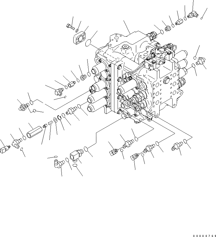 Схема запчастей Komatsu PC600-7 - ОСНОВН. КЛАПАН (/) ГИДРАВЛИКА