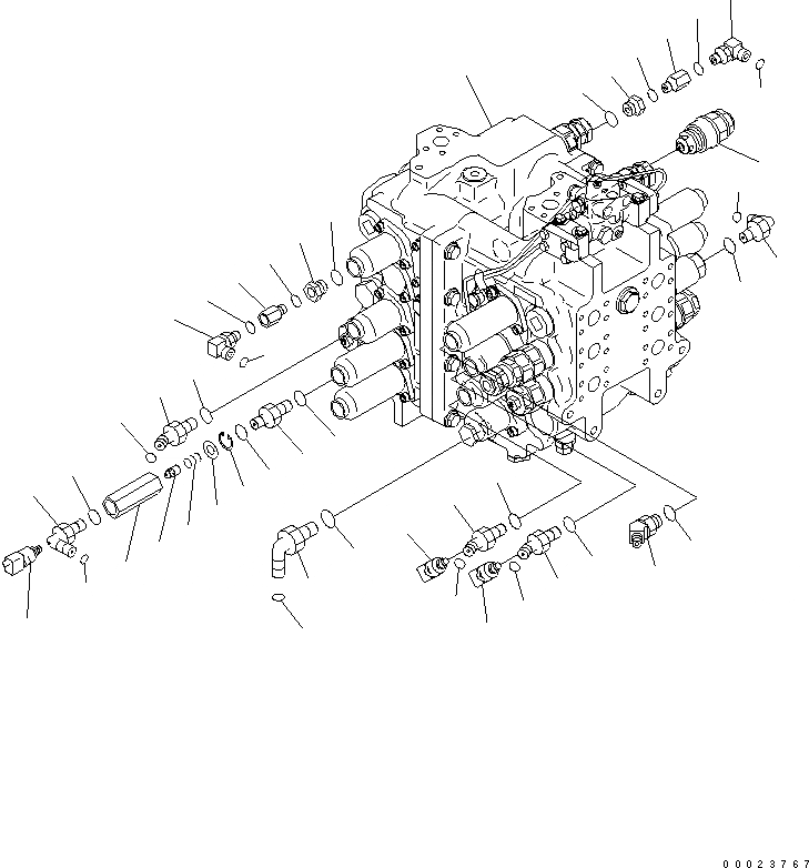 Схема запчастей Komatsu PC600-7 - ОСНОВН. КЛАПАН ( АКТУАТОР) (ДЛЯ МОЛОТА) (/) ГИДРАВЛИКА