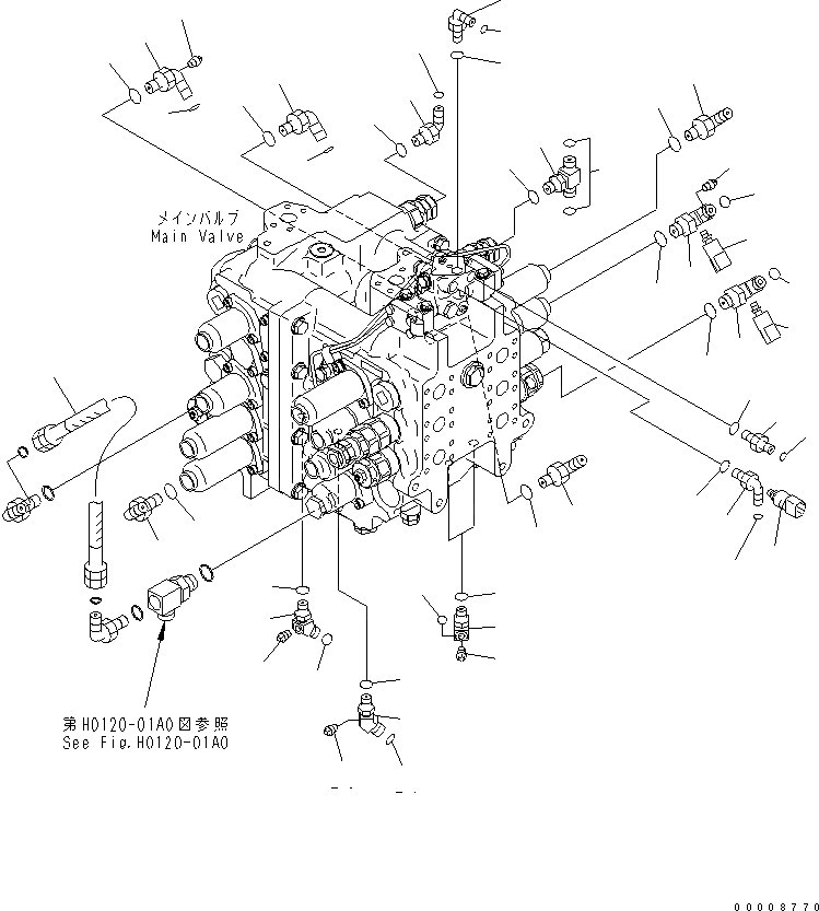 Схема запчастей Komatsu PC600-7 - ОСНОВН. КЛАПАН (/) ГИДРАВЛИКА