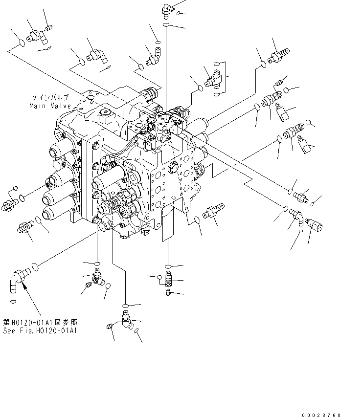 Схема запчастей Komatsu PC600-7 - ОСНОВН. КЛАПАН ( АКТУАТОР) (ДЛЯ МОЛОТА) (/) ГИДРАВЛИКА