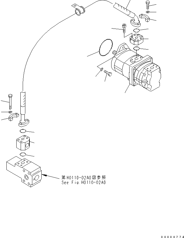 Схема запчастей Komatsu PC600-7 - ПРИВОД НАСОС (BY-PASS) ГИДРАВЛИКА