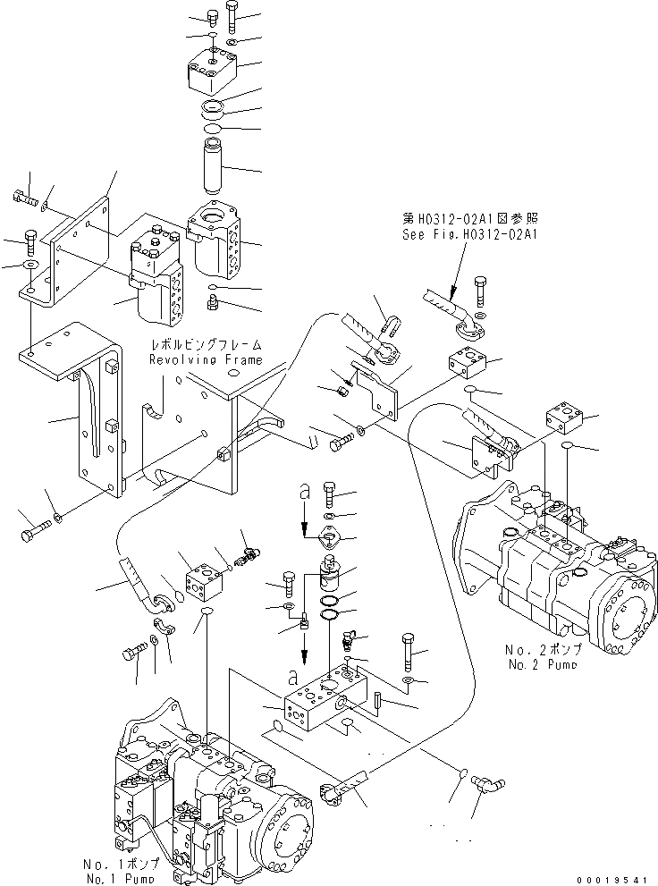 Схема запчастей Komatsu PC600-7 - ЛИНИЯ ПОДАЧИS (НАСОС - ФИЛЬТР.) (ДЛЯ C/W REMOVER)(№-) ГИДРАВЛИКА