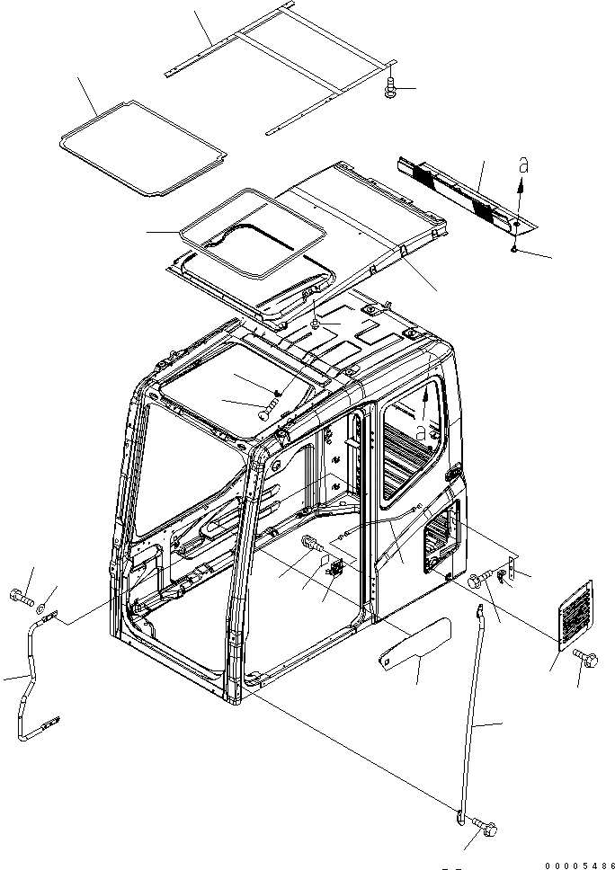 Схема запчастей Komatsu PC600-7 - КАБИНА (АКСЕССУАРЫ) (КАРЬЕРН. СПЕЦИФ-Я) КАБИНА ОПЕРАТОРА И СИСТЕМА УПРАВЛЕНИЯ