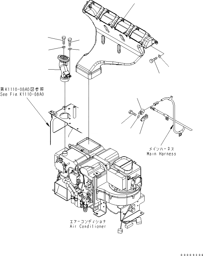 Схема запчастей Komatsu PC600-7 - КОНДИЦ. ВОЗДУХА (ЗАДН. ВОЗДУХОВОД) КАБИНА ОПЕРАТОРА И СИСТЕМА УПРАВЛЕНИЯ