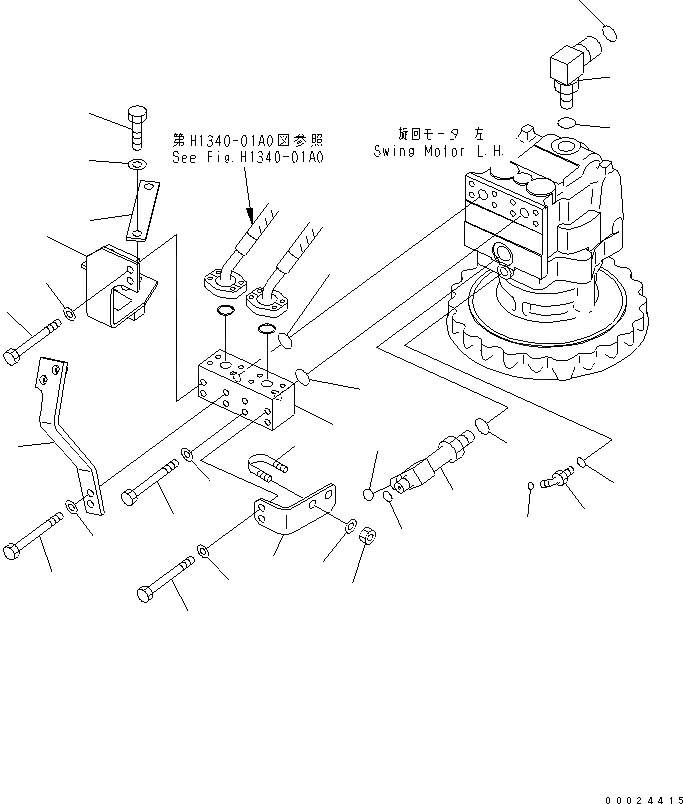 Схема запчастей Komatsu PC600-7 - МЕХАНИЗМ ПОВОРОТА (БЛОК) ( АКТУАТОР) (ЛЕВ.) ПОВОРОТН. КРУГ И КОМПОНЕНТЫ