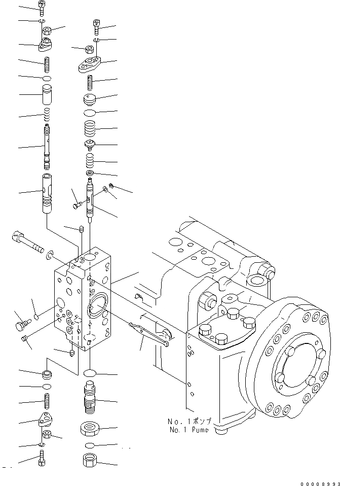 Схема запчастей Komatsu PC600-7 - ОСНОВН. НАСОС (/) (NO. НАСОС) ОСНОВН. КОМПОНЕНТЫ И РЕМКОМПЛЕКТЫ