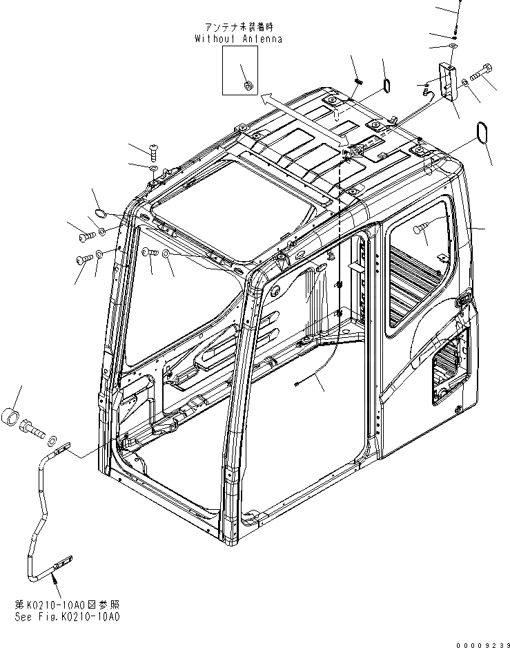 Схема запчастей Komatsu PC600-7-M1 - КАБИНА (БОЛТ И ANNTENA) (KOMTRAX) КАБИНА ОПЕРАТОРА И СИСТЕМА УПРАВЛЕНИЯ