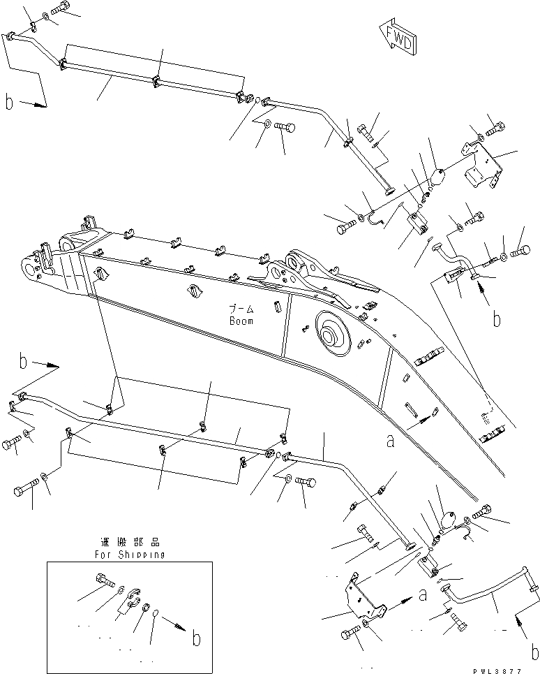 Схема запчастей Komatsu PC600-7-M1 - СТРЕЛА (7.M) (ДОПОЛН. ГИДРОЛИНИЯ) (ДЛЯ МОЛОТА) РАБОЧЕЕ ОБОРУДОВАНИЕ