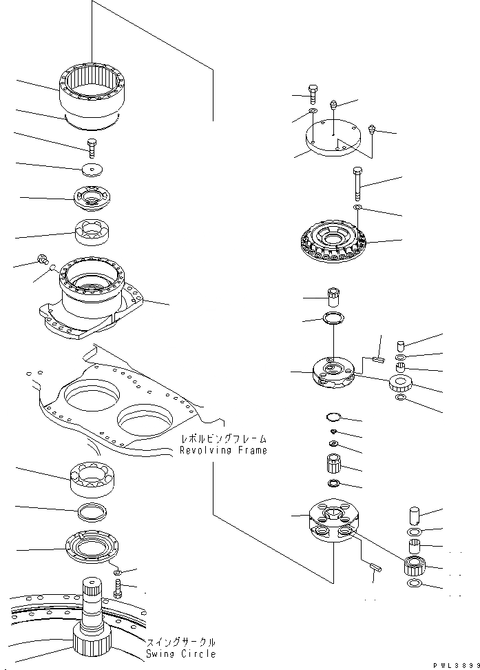 Схема запчастей Komatsu PC600-7-M1 - МЕХАНИЗМ ПОВОРОТА В СБОРЕ (ПОСТАВЛЯЕМЫЕ ЧАСТИ) ОСНОВН. КОМПОНЕНТЫ И РЕМКОМПЛЕКТЫ