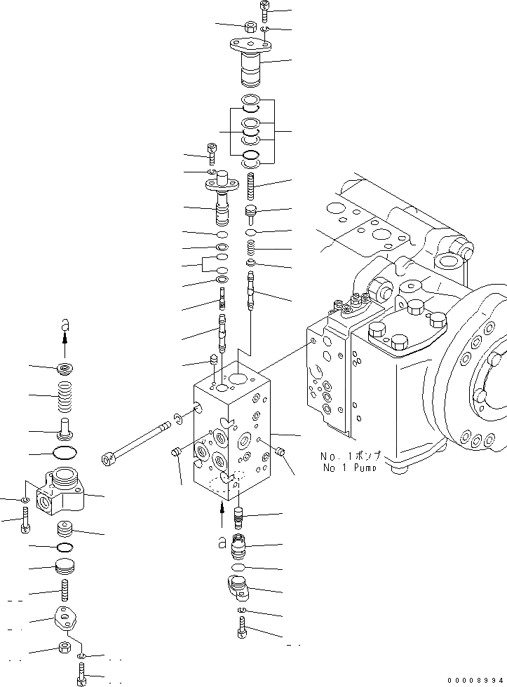 Схема запчастей Komatsu PC600-7-M1 - ОСНОВН. НАСОС (/) (NO. НАСОС) ОСНОВН. КОМПОНЕНТЫ И РЕМКОМПЛЕКТЫ