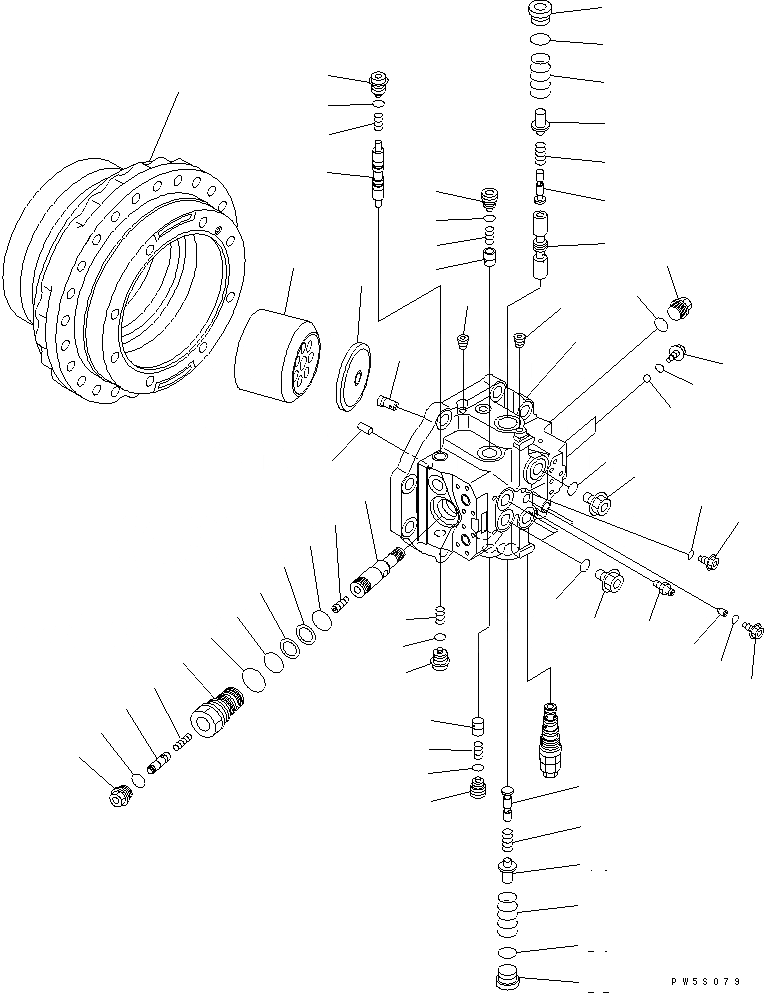 Схема запчастей Komatsu PC600-7-M1 - МОТОР ХОДА (/) ОСНОВН. КОМПОНЕНТЫ И РЕМКОМПЛЕКТЫ