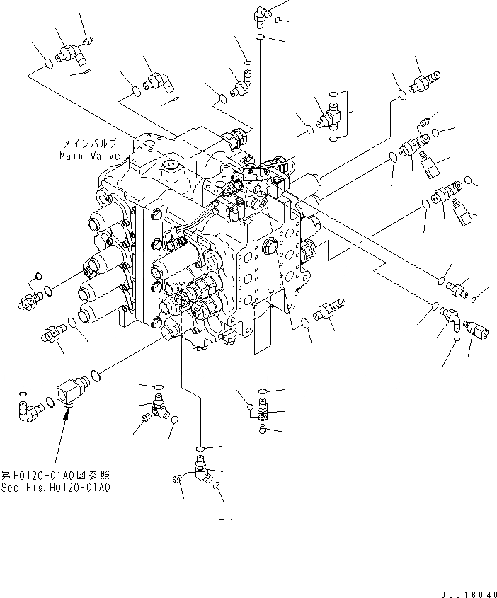 Схема запчастей Komatsu PC600-7K - ОСНОВН. КЛАПАН ( АКТУАТОР) (ДЛЯ ТОРМОЗ.R) (/) ГИДРАВЛИКА