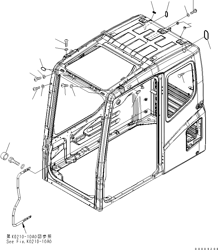 Схема запчастей Komatsu PC600-7K - КАБИНА (БОЛТ) КАБИНА ОПЕРАТОРА И СИСТЕМА УПРАВЛЕНИЯ