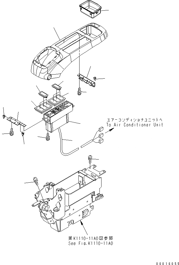 Схема запчастей Komatsu PC600-7K - ОСНОВН. КОНСТРУКЦИЯ (КОНСОЛЬ) (ВЕРХН.) (ЛЕВ.) КАБИНА ОПЕРАТОРА И СИСТЕМА УПРАВЛЕНИЯ