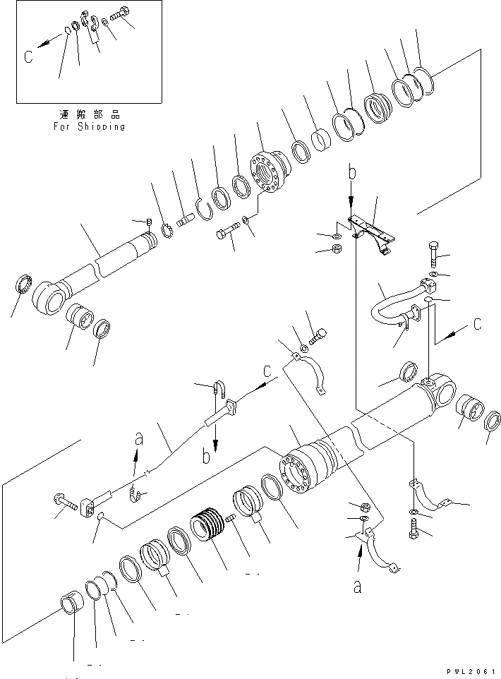 Схема запчастей Komatsu PC600-7K - ЦИЛИНДР РУКОЯТИ ОСНОВН. КОМПОНЕНТЫ И РЕМКОМПЛЕКТЫ