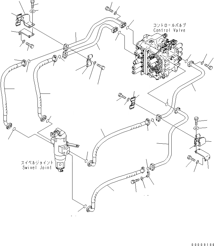 Схема запчастей Komatsu PC600-8 - ХОД ТРУБЫ ГИДРАВЛИКА