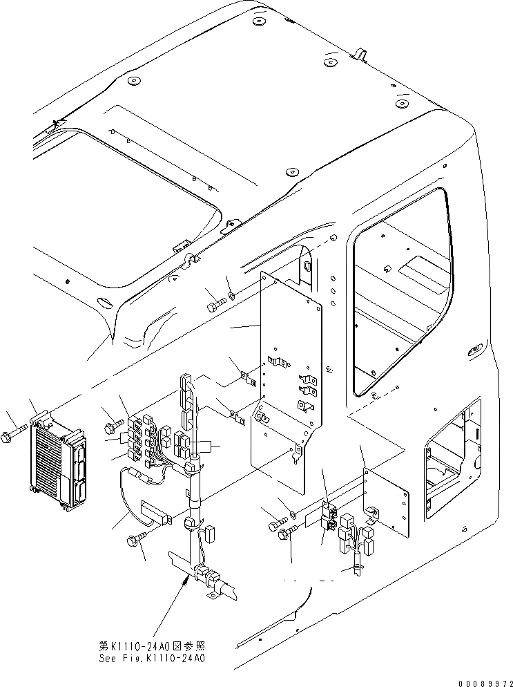 Схема запчастей Komatsu PC600-8 - ОСНОВН. КОНСТРУКЦИЯ (КАБИНА) (ПАНЕЛЬ)(№-) КАБИНА ОПЕРАТОРА И СИСТЕМА УПРАВЛЕНИЯ