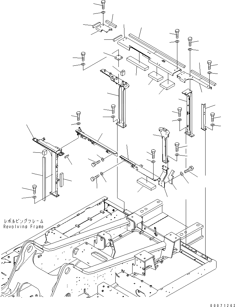 Схема запчастей Komatsu PC600-8 - РАМА (КАБИНА) (РАМА)(№7-) ЧАСТИ КОРПУСА