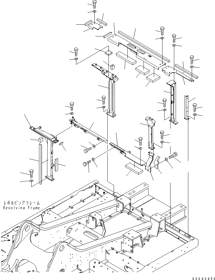 Схема запчастей Komatsu PC600-8 - РАМА (КАБИНА) (РАМА) (ДЛЯ C/W REMOVER)(№-7) ЧАСТИ КОРПУСА