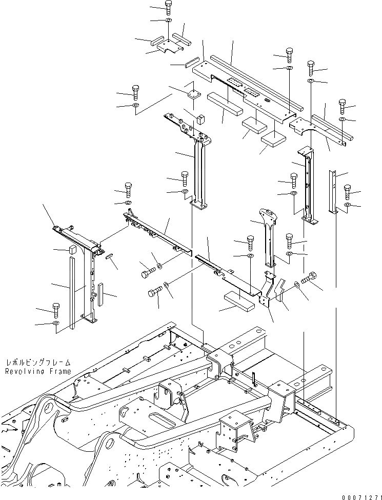 Схема запчастей Komatsu PC600-8 - РАМА (КАБИНА) (РАМА) (ДЛЯ C/W REMOVER)(№7-) ЧАСТИ КОРПУСА