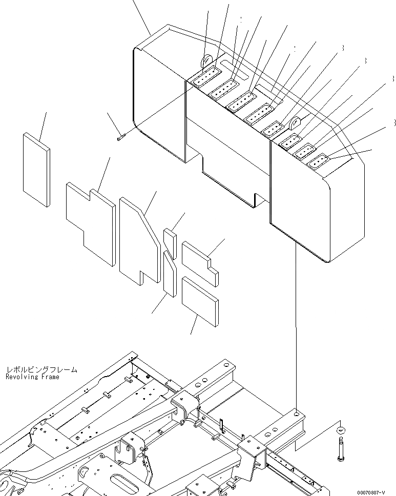 Схема запчастей Komatsu PC600-8 - ПРОТИВОВЕС (7KG)(№-7) ЧАСТИ КОРПУСА