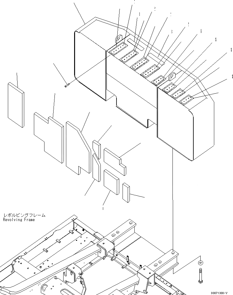 Схема запчастей Komatsu PC600-8 - ПРОТИВОВЕС (KG) (ДЛЯ США)(№7-) ЧАСТИ КОРПУСА