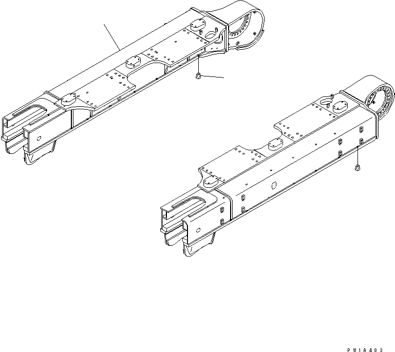 Схема запчастей Komatsu PC600-8 - ГУСЕНИЧНАЯ РАМА (КАРЬЕРН. СПЕЦИФ-Я) (ПРАВ.) ХОДОВАЯ